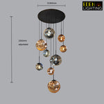 Auckland glass gold smoke chandelier size