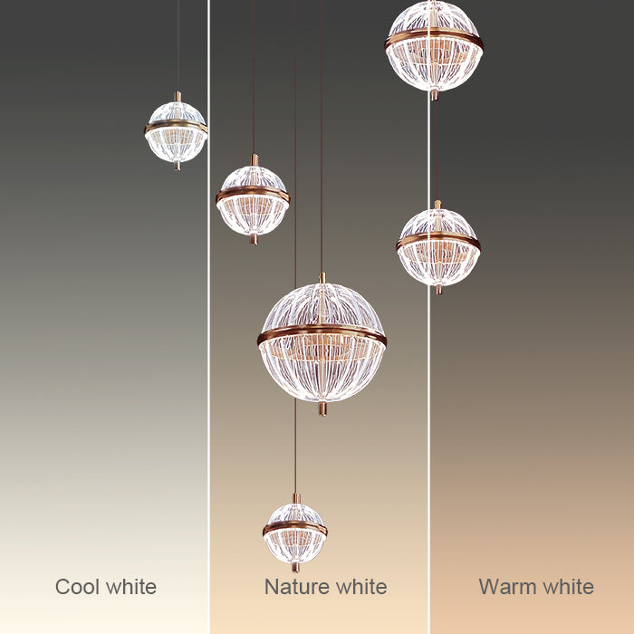 spherical pendant lights with different color temperatures Auckland