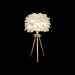 table lamp with feather shade - eden lighting Auckland
