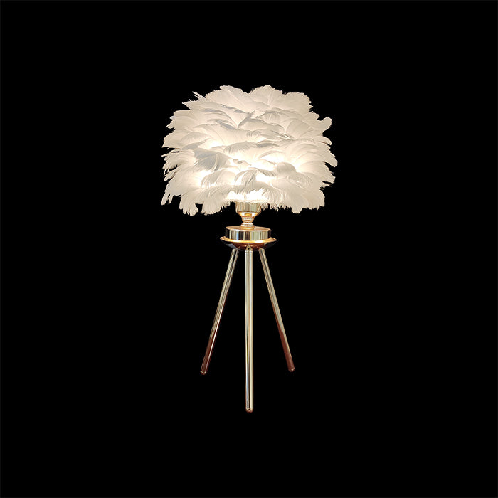table lamp with feather shade - eden lighting Auckland