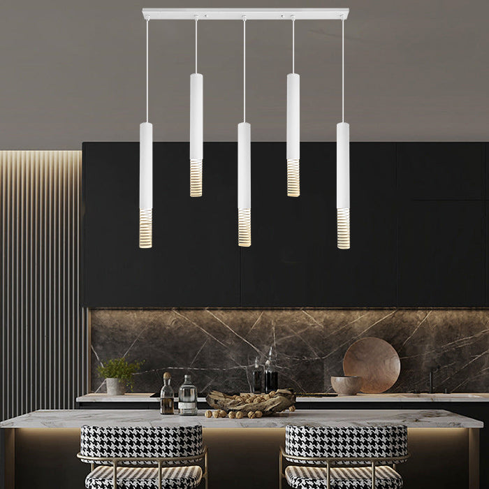 Modern kitchen pendant light over marble countertop Auckland