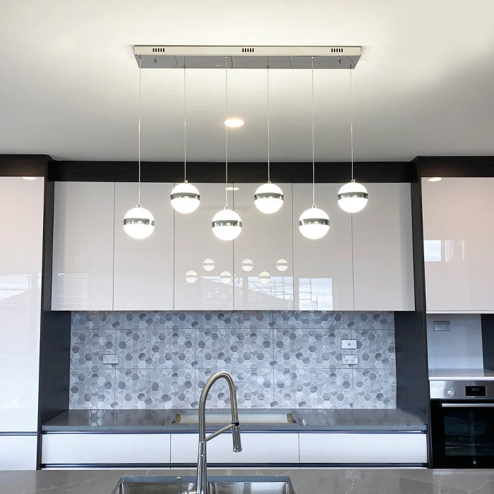 Modern kitchen with change color ball led pendant lights nz
