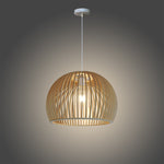 Wooden pendant light above table in livingroom nz