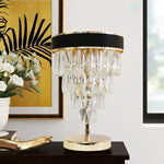 crystal table lamp over table NZ