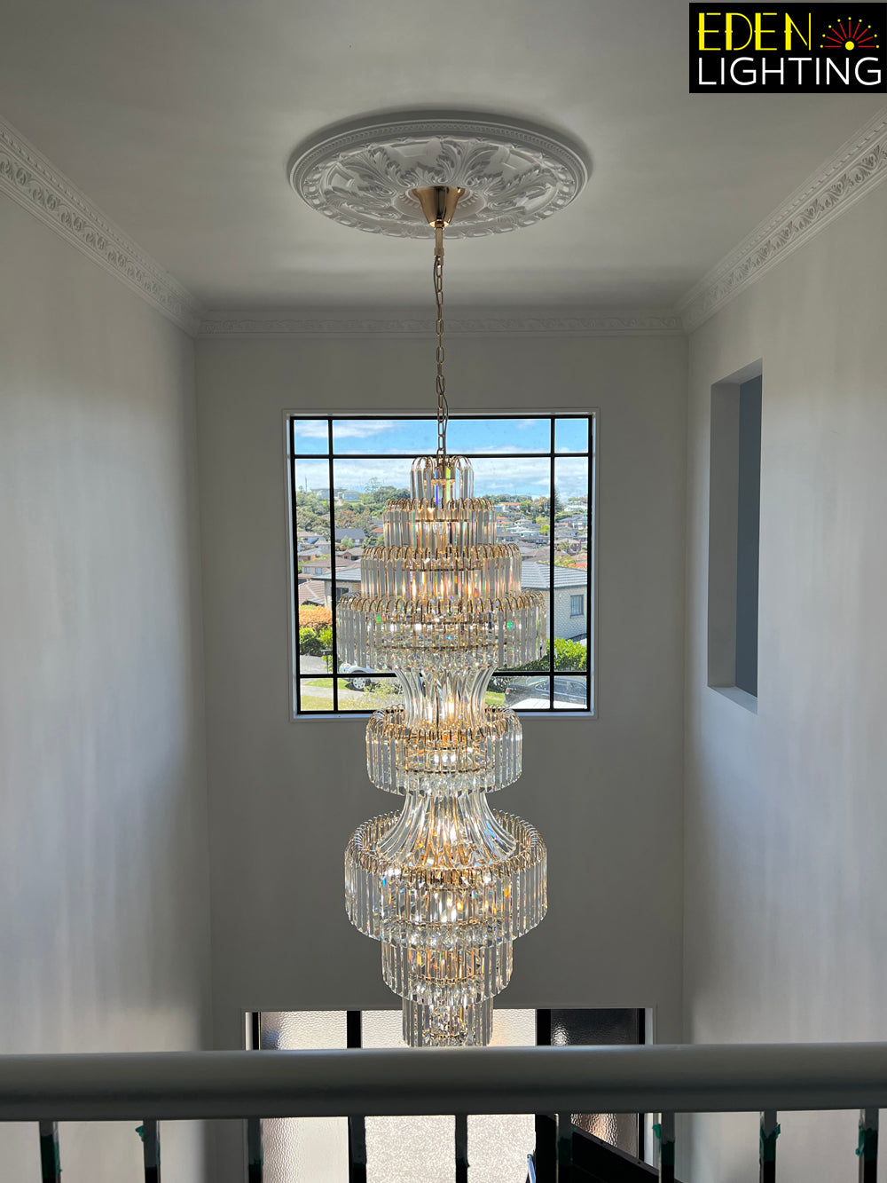 large crystal chandelier for high ceiling entry area nz
