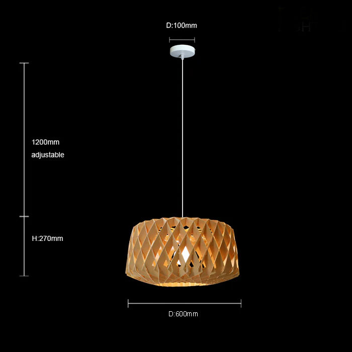 large wooden pendant light for spacious dining room size nz
