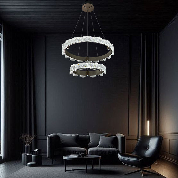 Modern living room pendant light LED crystals home lighting solutions NZ
