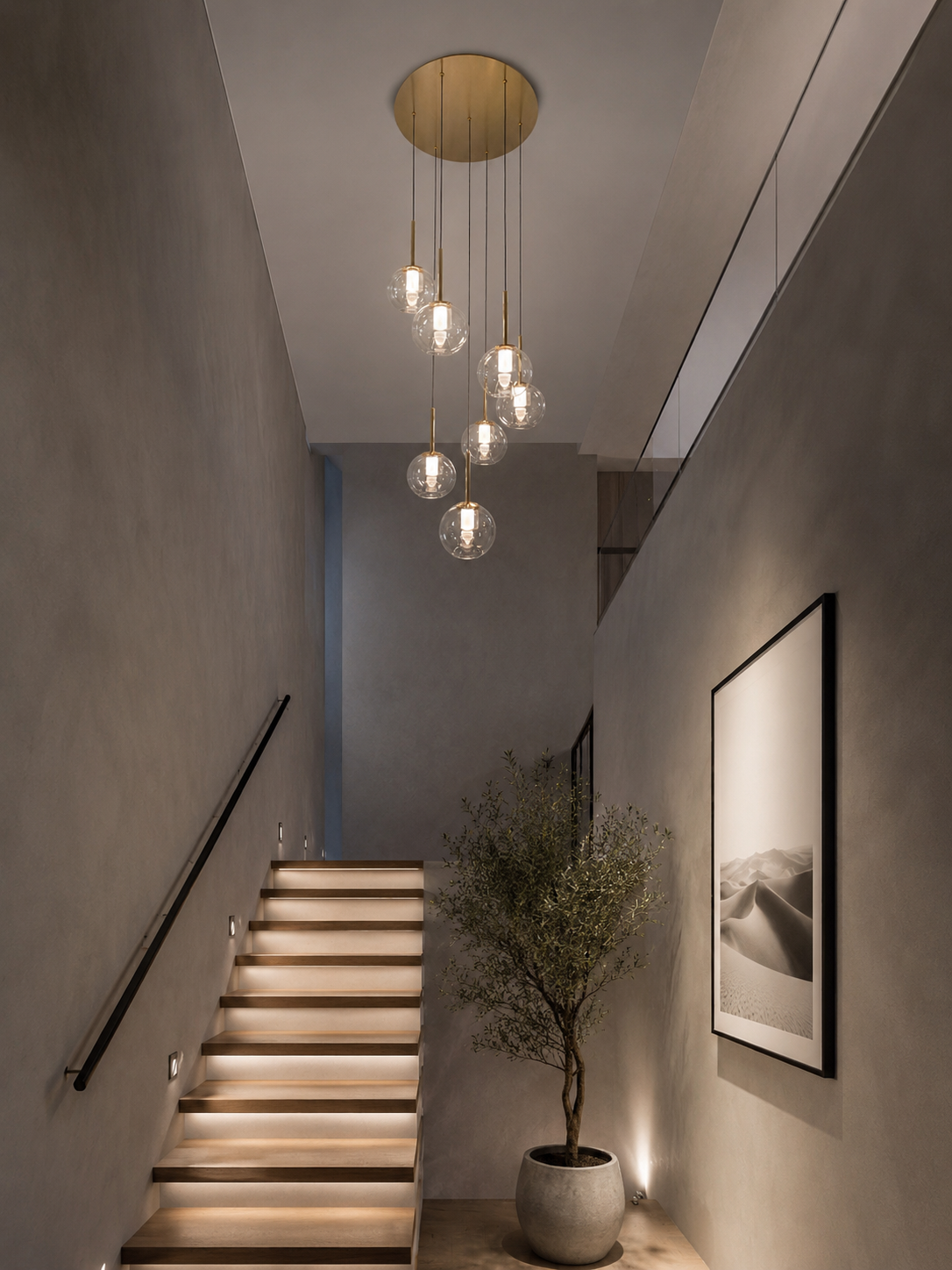 Contemporary multi-light LED pendant 6146-7