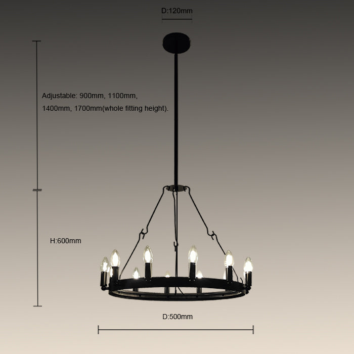 living room iron pendant measurements NZ