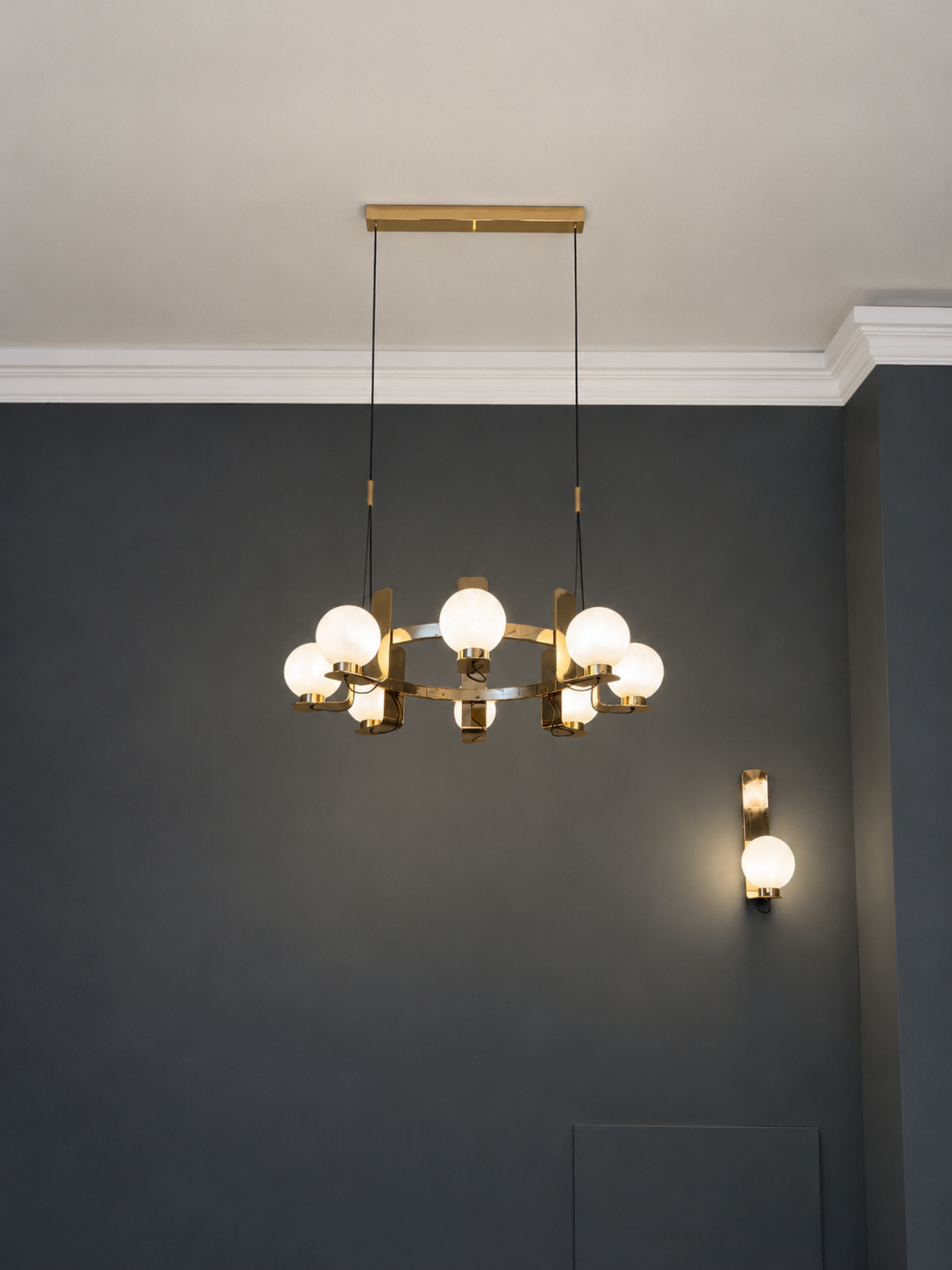 Modern brass globe pendant light 6126-8