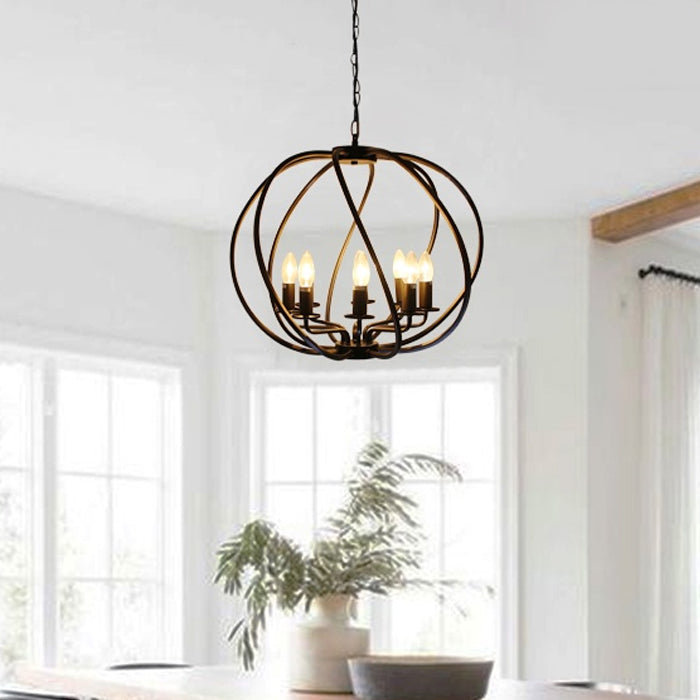 metal pendant light in modern dining table - eden lighting NZ