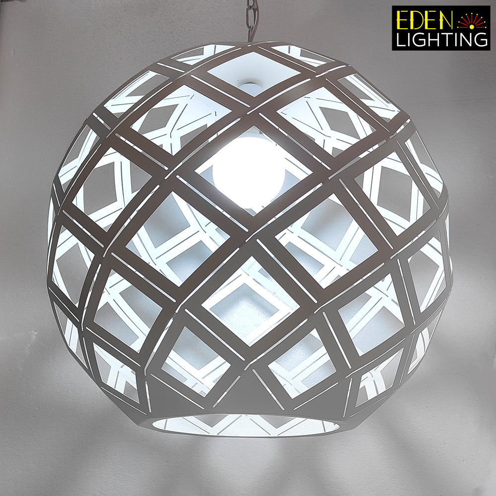 metal pendant light white for lounge area indoor use eden lighting NZ