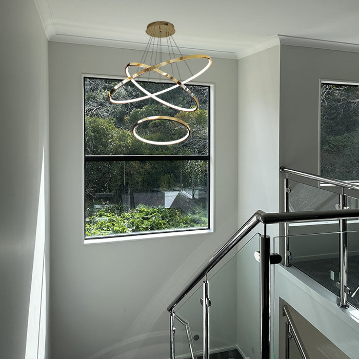 Modern staircase lighting pendant light color change NZ Eden lighting shop