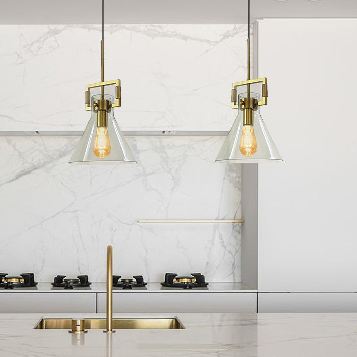 modern clear glass bar pendant for café interior auckland