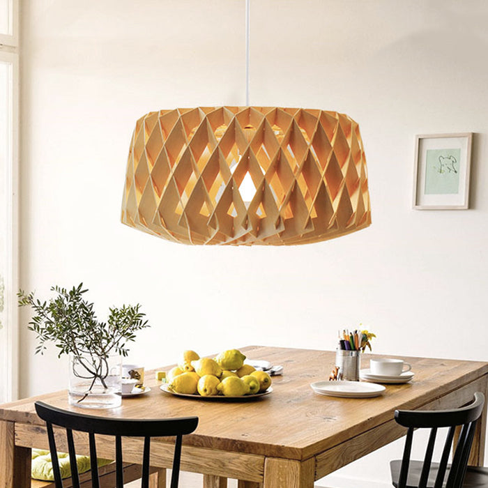 A modern diamond-shaped pendant light made of plywood nz