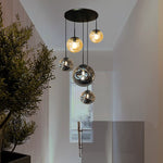 modern glass pendant light for stairway Auckland