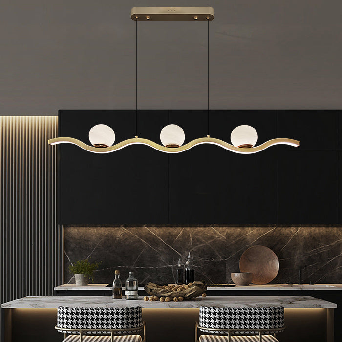 modern kitchen island pendant light brass West Auckland