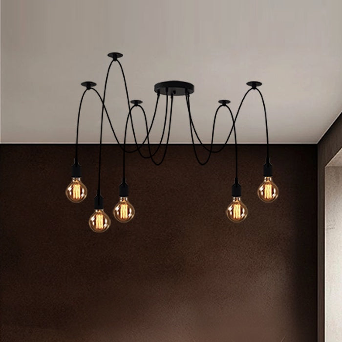 Modern chandelier with multiple hanging bulbs in a room setting nz