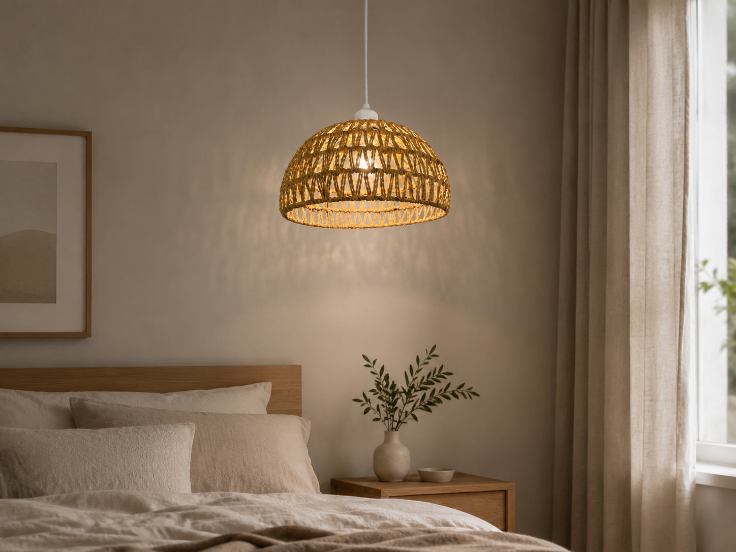 Handwoven Natural Rope Pendant Light 9010