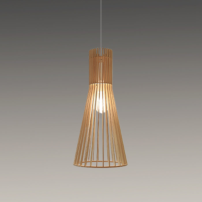 Wooden pendant light with a cone-shaped design west auckland