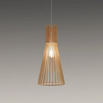 Wooden pendant light with a cone-shaped design west auckland