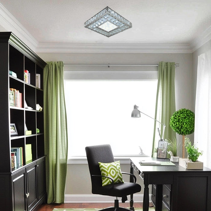 Home office with Square crystal ceiling light nz