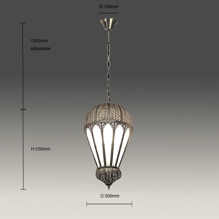 Pendant size diagram over table NZ