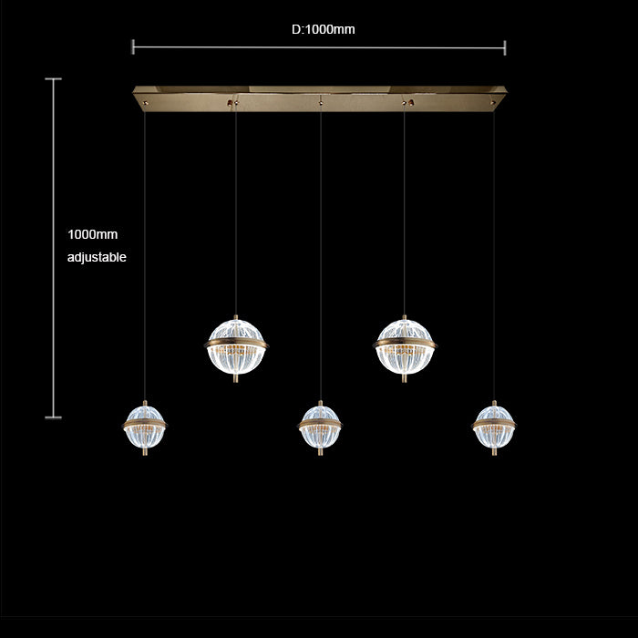 Chandelier with five hanging lights and adjustable dimensions NZ