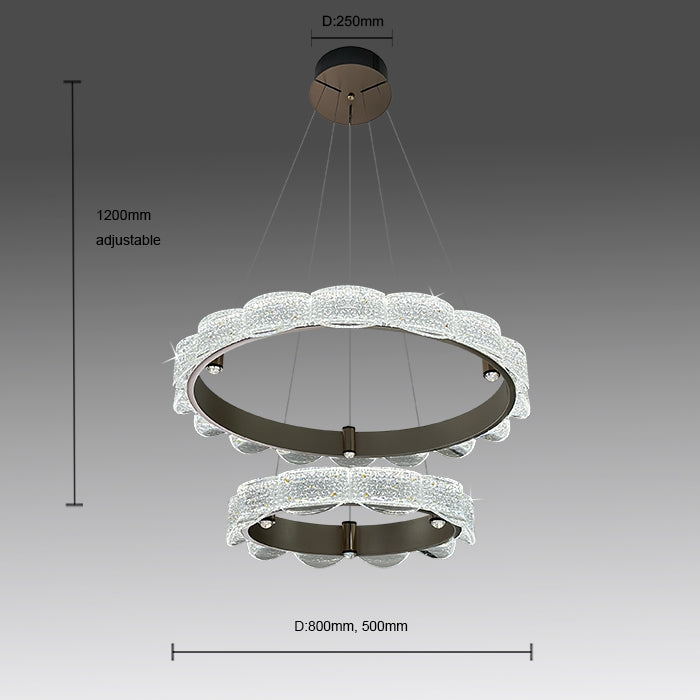 Auckland dining chandelier dimensions