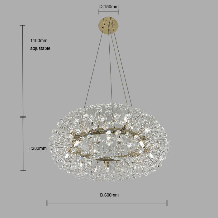 big Chandelier dimensions in living room NZ