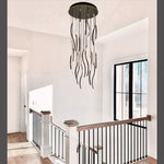 LED chandelier for wooden modern staircase NZ