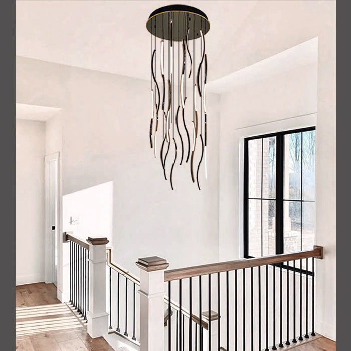 LED chandelier for wooden modern staircase NZ