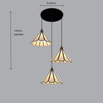 Three-tiered pendant light with stained glass shades dimensions nz