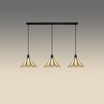 Pendant lights with three tiffany glass shades above table west auckland 