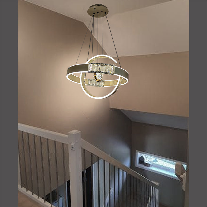 round crystal chandelier for stairwell NZ