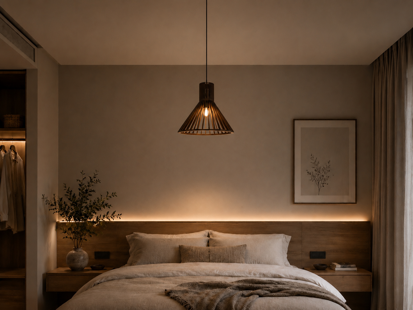 Contemporary timber pendant light wood86-350 co