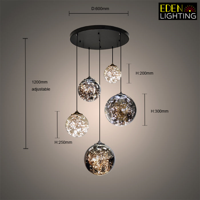 Auckland glass chandelier dimensions