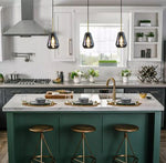 Modern kitchen with smoke glass pendant light west auckland