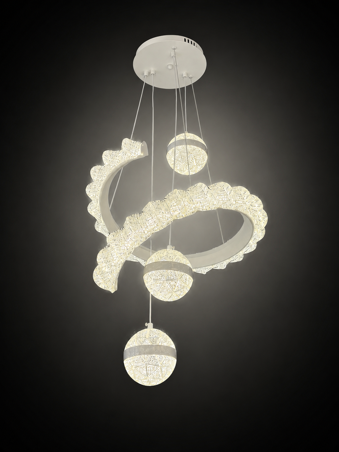 Contemporary LED spiral chandelier 0014-3
