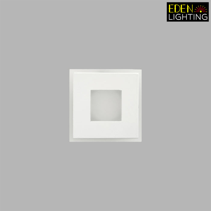 A white square LED step light with a clear acrylic cover nz