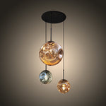 Modern pendant light with three glass bulbs for staircase area NZ