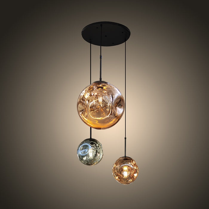 Modern pendant light with three glass bulbs for staircase area NZ