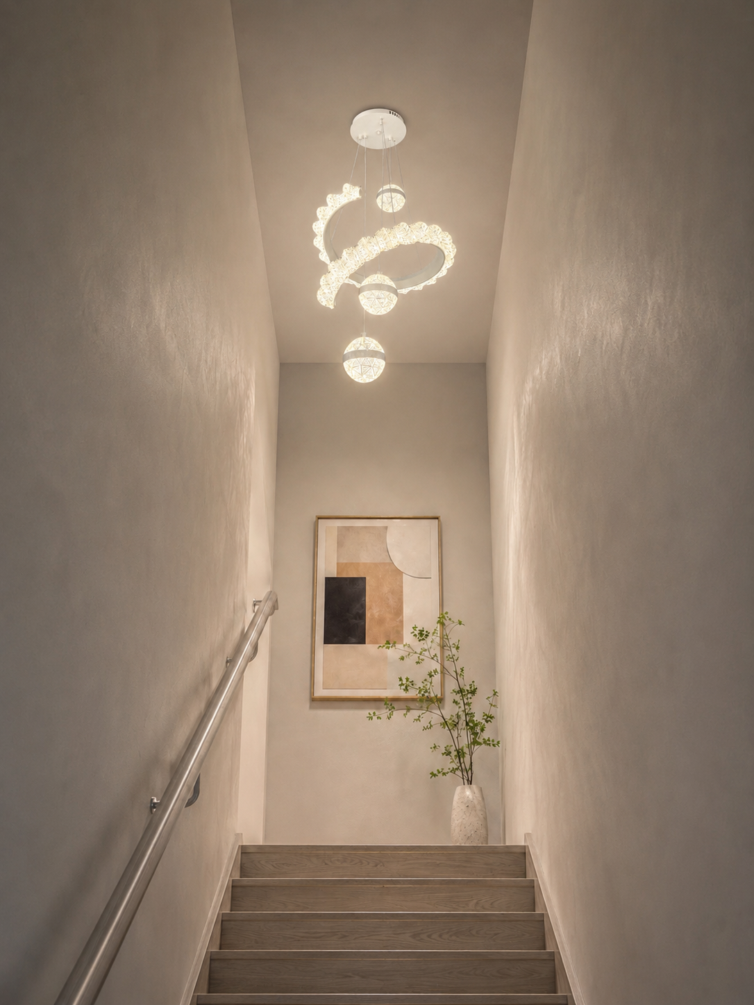 Contemporary LED spiral chandelier 0014-3