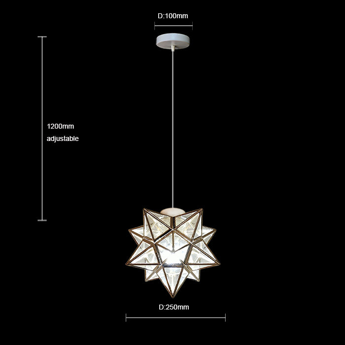 Star-shaped pendant light with dimensions nz