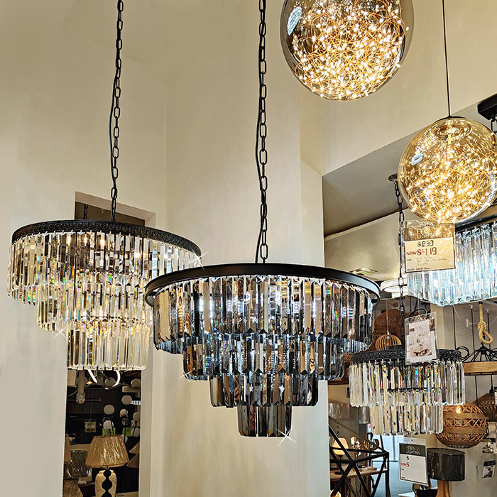 statement crystal feature light for showhome auckland edenlighting