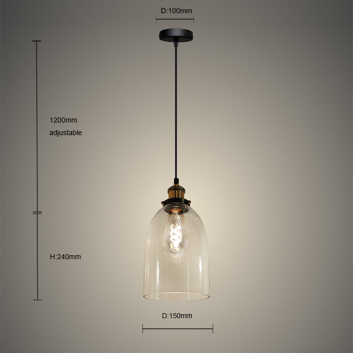 Pendant size diagram over table NZ