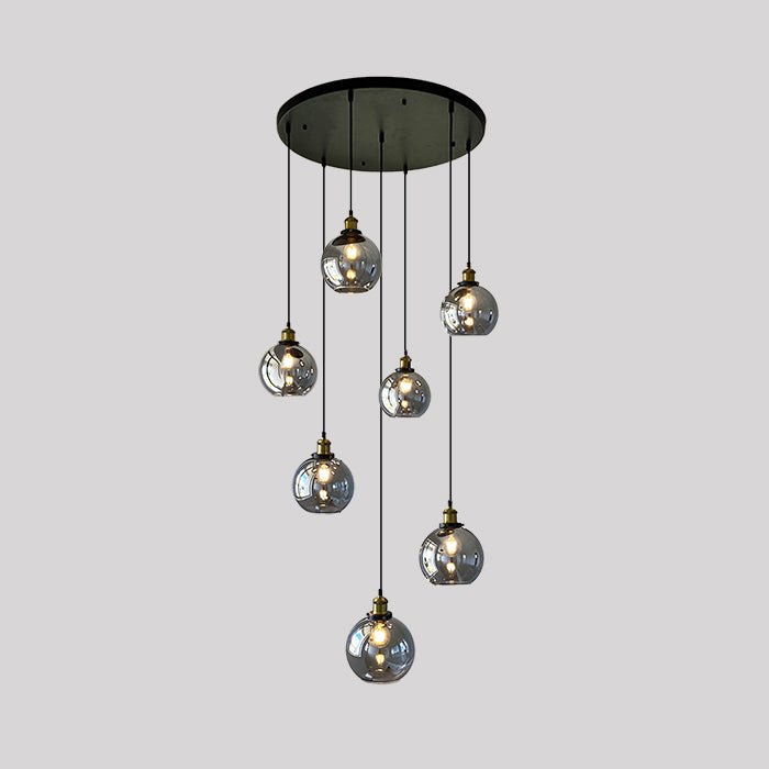 Pendant light Black Smoke glass Sun18-600mm