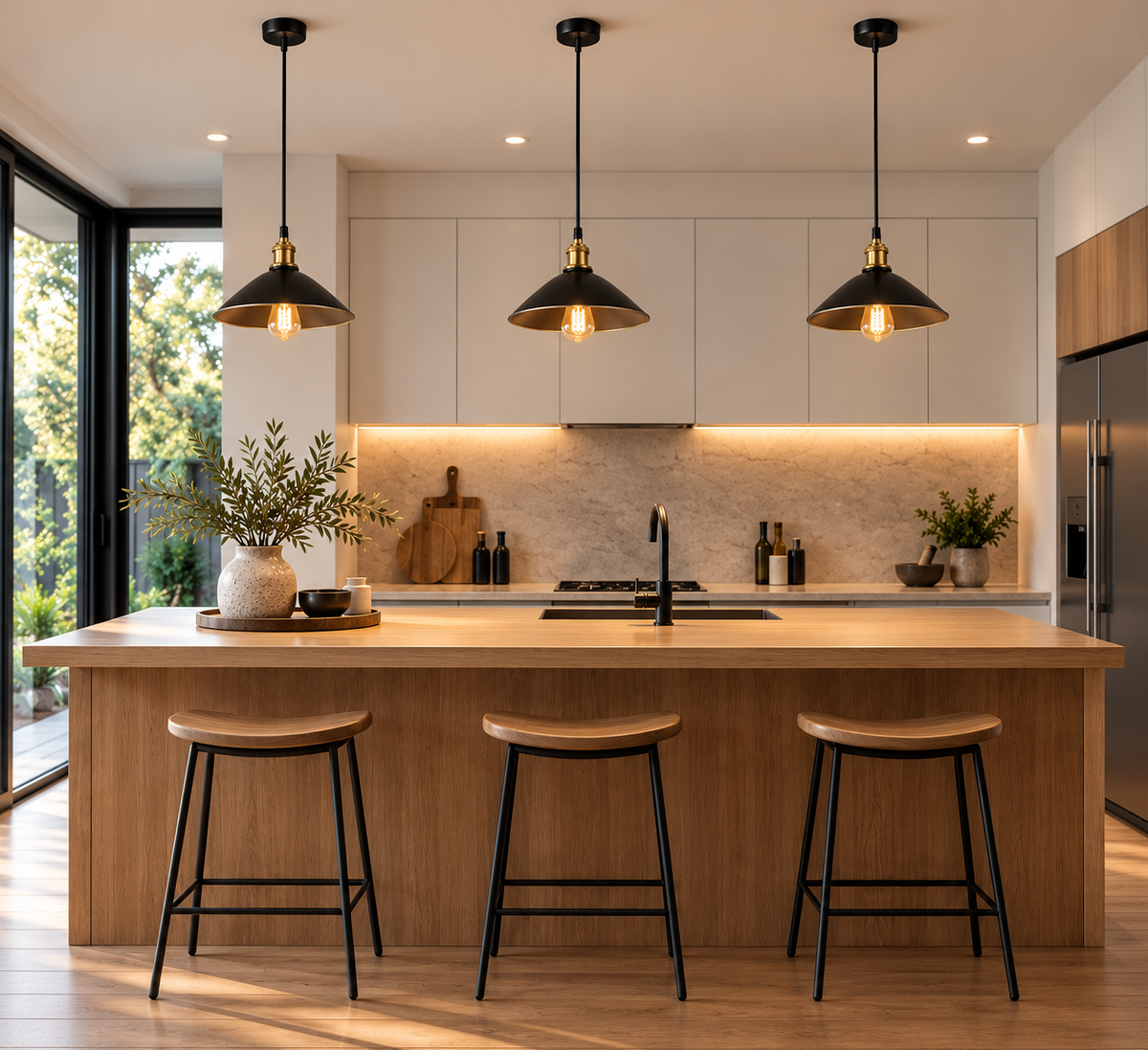 Black Wide Dome Metal Pendant Light TBC-300