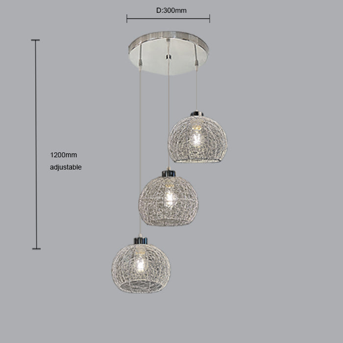 Chandelier with three iron shades showing dimensions nz