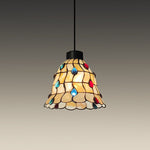 Stained glass pendant light with colorful design nz